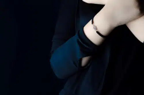 Bratara Hamsa Din Argint Pe Snur De Matase Cerat - Imagine 2