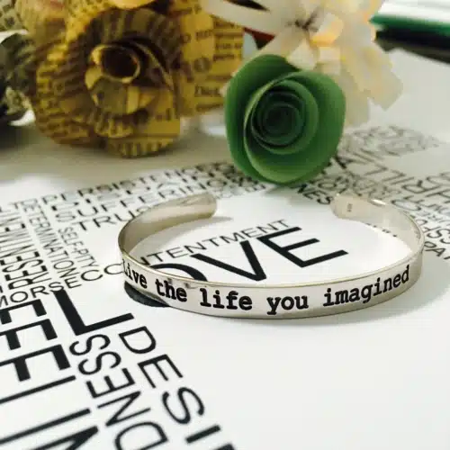 Bratara cu mesaj inspirațional Live the live you imagined