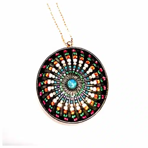 Colier Mandala Unimii Cu Cristale Si Opal - Bijuterie Din Argint