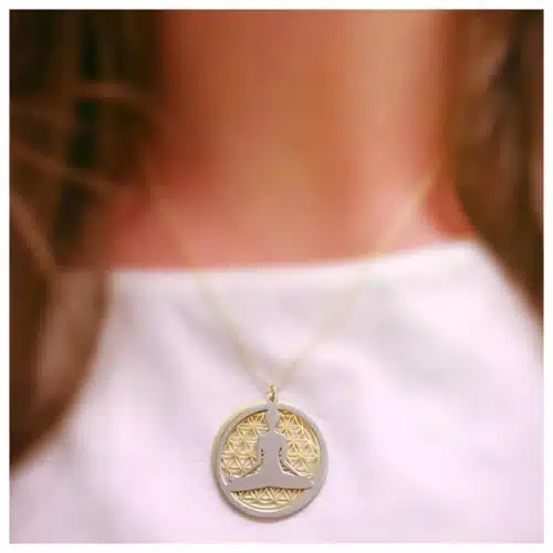 Colier Floarea Vietii Cu Emblema Postura Lotus (1)