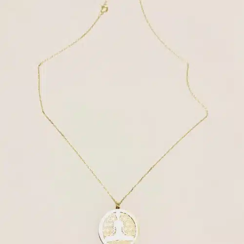 Colier floarea vietii cu emblema postura lotus (4)