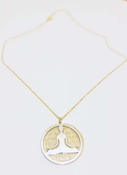 Colier Floarea Vietii Cu Emblema Postura Lotus (5)