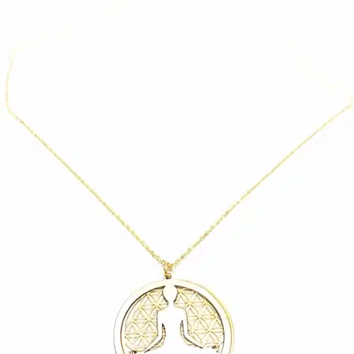 Colier floarea vietii cu emblema postura lotus (7)