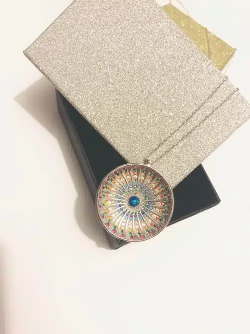 Colier Mandala Unimii Cu Cristale Si Opal Bijuterie Din Argint (1)