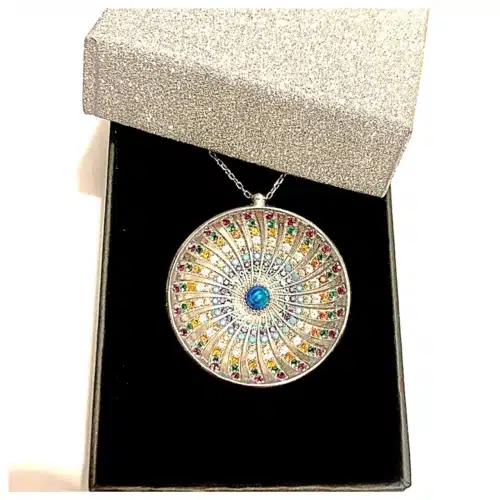 Colier Mandala Unimii Cu Cristale Si Opal Bijuterie Din Argint (5)