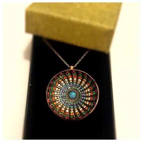 Colier Mandala Unimii Cu Cristale Si Opal Bijuterie Din Argint (6)