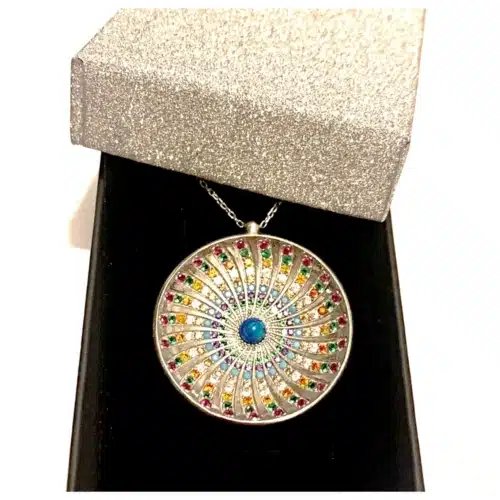Colier Mandala Unimii Cu Cristale Si Opal Bijuterie Din Argint (7)