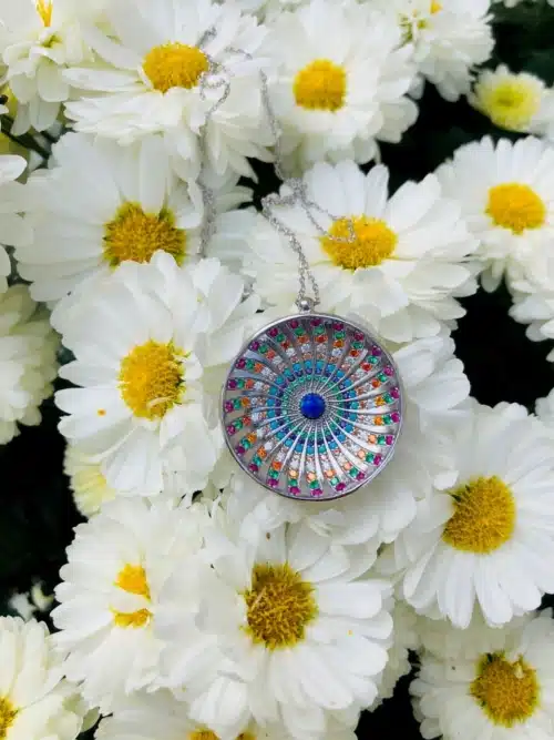 Colier Mandala Unimii Cu Cristale Si Opal Bijuterie Din Argint (8)