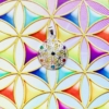 Pandantiv floarea vietii cu cristale colorate (8)