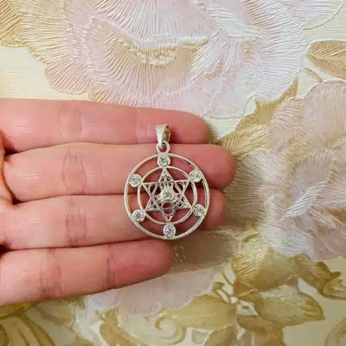 Pandantiv cubul lui metatron cu cristale (6)