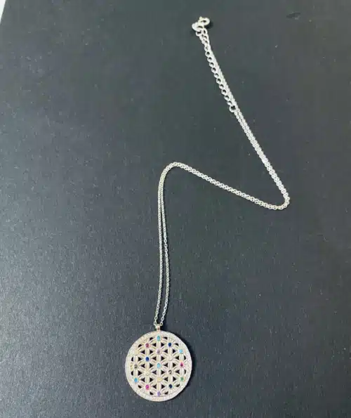 Colier Fin Floarea Vietii Cu Cristale (11)