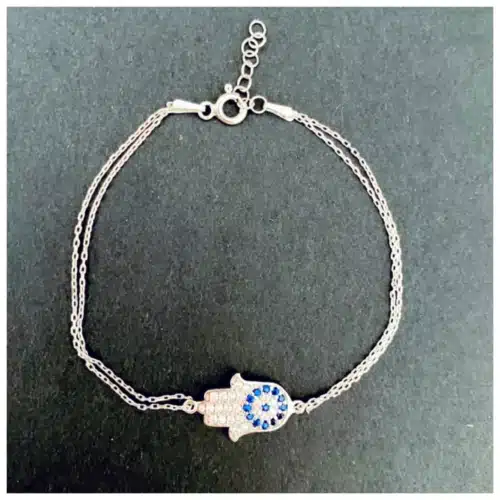 Bratara Hamsa Mandala Unimii Si Cristale Protectoare Fond Negru