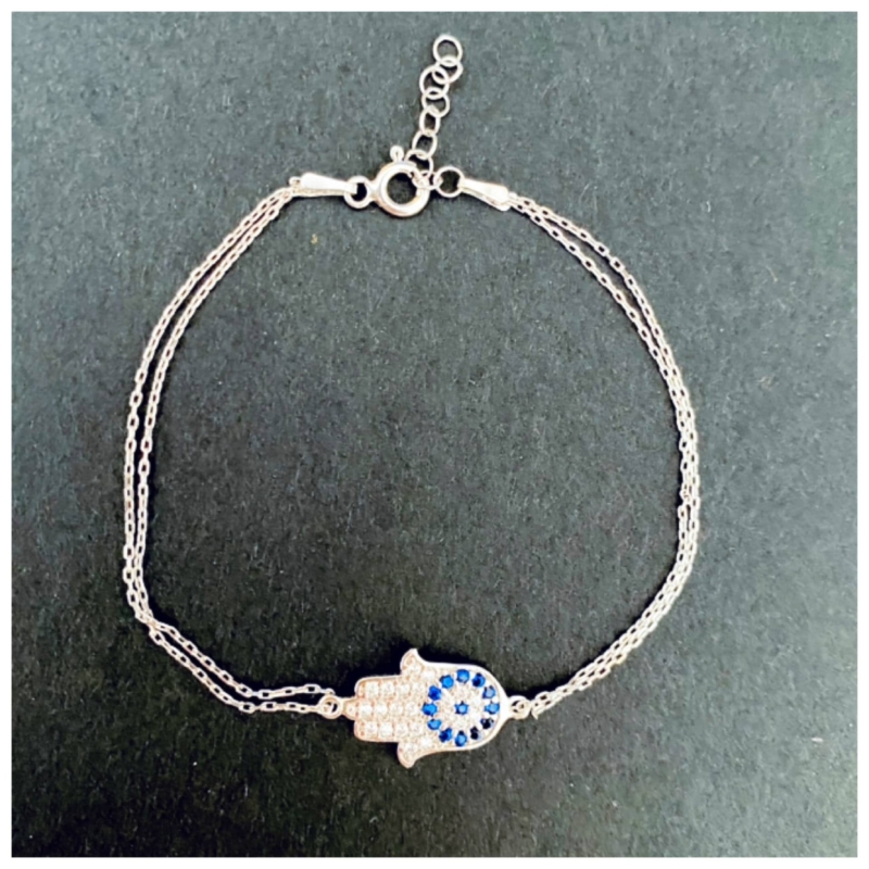 Bratara Hamsa Mandala Unimii Si Cristale Protectoare Fond Negru