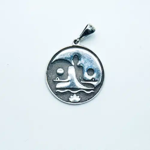 Pandantiv Yin Yang Floare De Lotus Si Emblema Postura Lotus