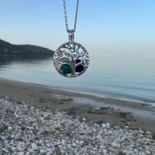 Pandantiv arborele vietii cu trei cristale (cuart roz, onix si cristal cuart) (6)