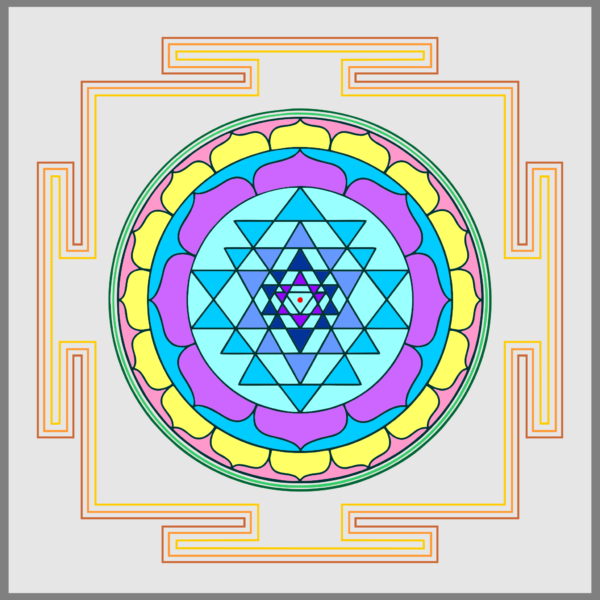 Simbol Sri Yantra Colorata