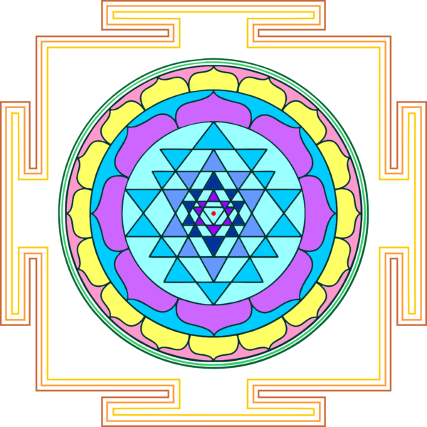 Simbol Sri Yantra Colorata Fara Fundal