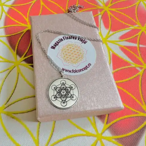 Colier cubul lui metatron din argint poza de prezentare
