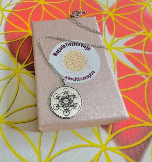 Colier Cubul Lui Metatron Din Argint Poza De Prezentare