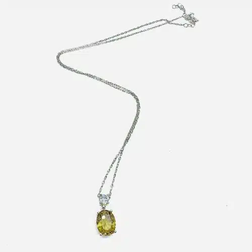 Colier din argint cu sultanit si cristal protector poza de prezentare