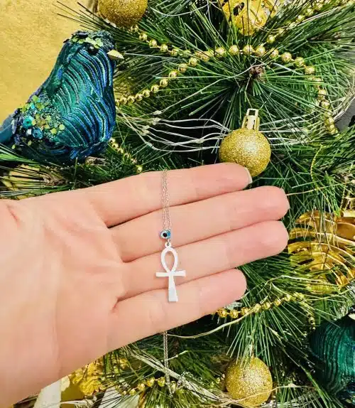 Colier Ankh Egiptean Din Argint Si Ochisor Protector