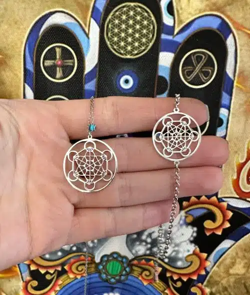 Colier Cubul Lui Metatron Din Argint Cu Ochisor Protector Cu Bratara